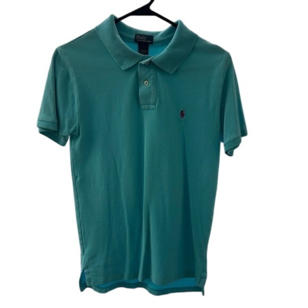Polo Ralph‎ Lauren Kids Teal Polo Shirt Short Sleeve Logo Size L 14 16